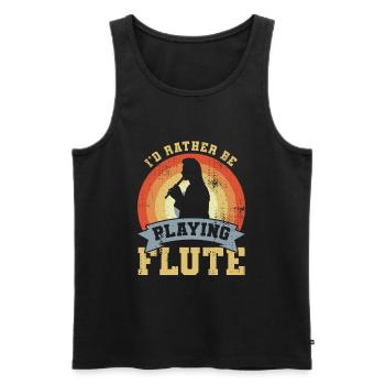 I'd Rather Be Playing Flute - Men's Premium Organic Tank Top - black - Front - AI Model Male 178 light (178cm)