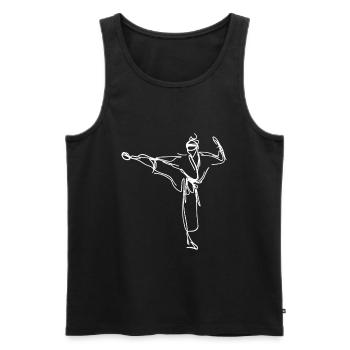 Karateka Skizze - Männer Premium Bio Tank Top - Schwarz - Vorne - AI Model Male 178 light (178cm)
