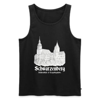 Schwarzenberg Schlossblick - Männer Premium Bio Tank Top - Schwarz - Vorne - Michal (187cm)