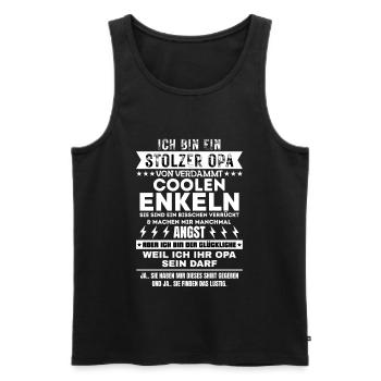 ICH BIN EIN STOLZER OPA VON VERDAMMT COOLEN ENKELN - Männer Premium Bio Tank Top - Schwarz - Vorne - Michal (187cm)