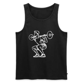 Weightlifting Sketch - Men's Premium Organic Tank Top - black - Front - Michal (187cm)