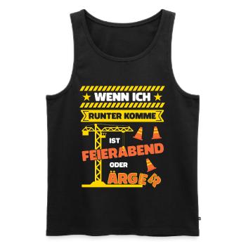 Kranfahrer Kranführer Spruch Feierabend Ärger - Männer Premium Bio Tank Top - Schwarz - Vorne - Michal (187cm)