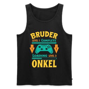 Ich Werde Onkel 2026 Laden Schwangerschaft Geburt - Männer Premium Bio Tank Top - Schwarz - Vorne - AI Model Male 178 light (178cm)