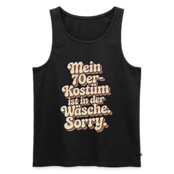 70s Costume Is In The Lingerie 70s Party 70s - Men's Premium Organic Tank Top - black - Front - Michal (187cm)