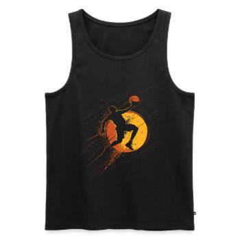 Basketball player in the air - Men's Premium Organic Tank Top - black - Front - Michal (187cm)