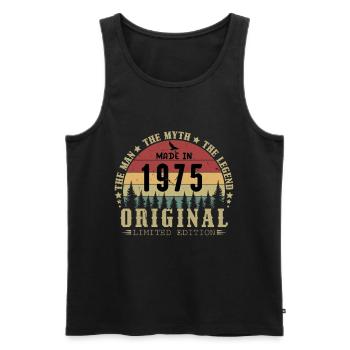1975 Vintage Original 1975 Geburtstagsgeschenk - Männer Premium Bio Tank Top - Schwarz - Vorne - AI Model Male 178 light (178cm)