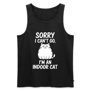Tut mir leid, ich kann nicht gehen, ich bin eine Wohnungskatze, introvertierte Katze - Männer Premium Bio Tank Top - Schwarz - Vorne - AI Model Male 178 light (178cm)