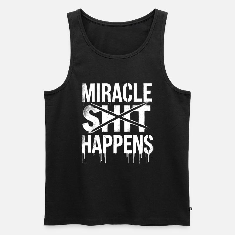 Miracle Shift Happen Motivational Design - Männer Premium Bio Tank Top - Schwarz