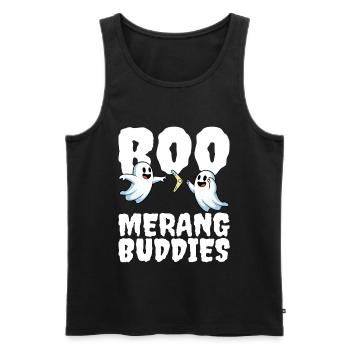 BOO-MERANG BUDDIES - GHOST HALLOWEEN - Men's Premium Organic Tank Top - black - Front - AI Model Male 178 light (178cm)