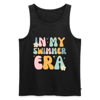 In meiner Schwimmer-Ära - Swim Swimming Pool - Männer Premium Bio Tank Top - Schwarz - Vorne - AI Model Male 178 light (178cm)