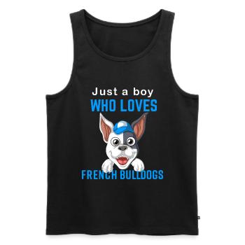 Französische Bulldogge Für Jungs, die lieben - Männer Premium Bio Tank Top - Schwarz - Vorne - AI Model Male 178 light (178cm)