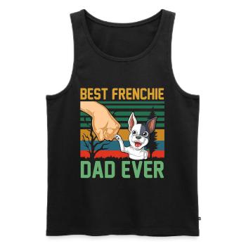 Meilleur papa Frenchie de tous les temps - Funny French Bulldog - Débardeur bio Premium Homme - noir - Devant - Michal (187cm)