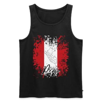 I love Peru, Peruvian flag - Men's Premium Organic Tank Top - black - Front - Michal (187cm)