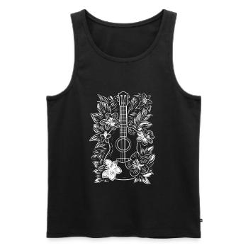 Ukulele Skizze - Männer Premium Bio Tank Top - Schwarz - Vorne - AI Model Male 178 light (178cm)