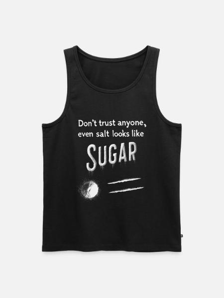 Sugar Trust Satirical Graphic Tee - Men's Premium Organic Tank Top - black