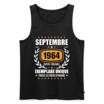 September 1964 Unique copy - September 1964 - Men's Premium Organic Tank Top - black - Front - Michal (187cm)