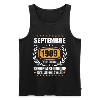 September 1989 Unique copy - September 1989 - Men's Premium Organic Tank Top - black - Front - Michal (187cm)