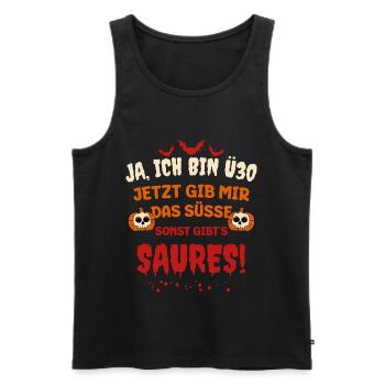 Over 30 Halloween Tricks or Treats - Men's Premium Organic Tank Top - black - Front - AI Model Male 178 light (178cm)