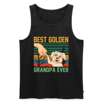 Bester Golden Retriever Opa aller Zeiten - Männer Premium Bio Tank Top - Schwarz - Vorne - Michal (187cm)