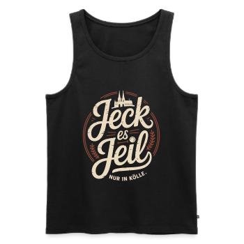 Cologne Jeck Es Jeil Carnaval de Cologne Dom Kölsch Kölle - Débardeur bio Premium Homme - noir - Devant - AI Model Male 178 light (178cm)