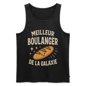 Bester Bäcker Galaxie humorvolles Geschenk - Männer Premium Bio Tank Top - Schwarz - Vorne - AI Model Male 178 light (178cm)