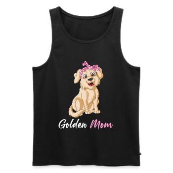 Playful Golden Retriever Mom Graphic Design - Men's Premium Organic Tank Top - black - Front - AI Model Male 178 light (178cm)
