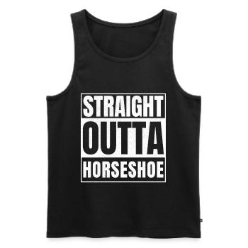 STRAIGHT OUTTA HORSESHOE - Männer Premium Bio Tank Top - Schwarz - Vorne - AI Model Male 178 light (178cm)