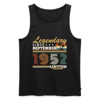 September 1952 Vintage Birthday Gift - Men's Premium Organic Tank Top - black - Front - Michal (187cm)