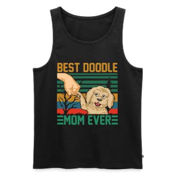 Bestes Golden Doodle Mama aller Zeiten Vintage Retro Geschenk - Männer Premium Bio Tank Top - Schwarz - Vorne - AI Model Male 178 light (178cm)