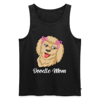 Mignon Caniche Doodle avec arcs Golden Doodle Mom - Débardeur bio Premium Homme - noir - Devant - AI Model Male 178 light (178cm)