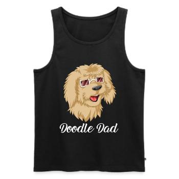 Doodle Dad with Sunglasses - Men's Premium Organic Tank Top - black - Front - AI Model Male 178 light (178cm)