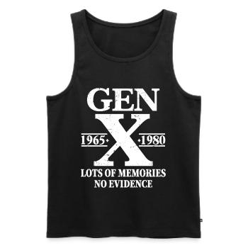 gen x lots of memories no evidence - Men's Premium Organic Tank Top - black - Front - AI Model Male 178 light (178cm)