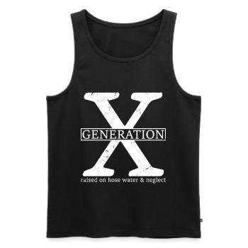 generation x raised on hose water and neglect - Männer Premium Bio Tank Top - Schwarz - Vorne - AI Model Male 178 light (178cm)