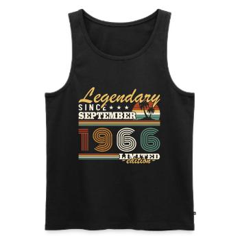 September 1966 Vintage Geburtstagsgeschenk - Männer Premium Bio Tank Top - Schwarz - Vorne - Michal (187cm)