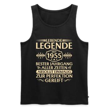 70e anniversaire - Légende vivante depuis 1955 - Débardeur bio Premium Homme - noir - Devant - Michal (187cm)