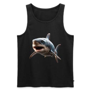 requin requin tigre requin plongeur requins mignons grand requin blanc - Débardeur bio Premium Homme - noir - Devant - AI Model Male 178 light (178cm)