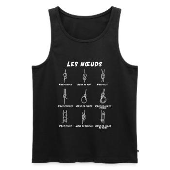 Der Marine Knots Passion Sailing Navigator - Männer Premium Bio Tank Top - Schwarz - Vorne - Michal (187cm)