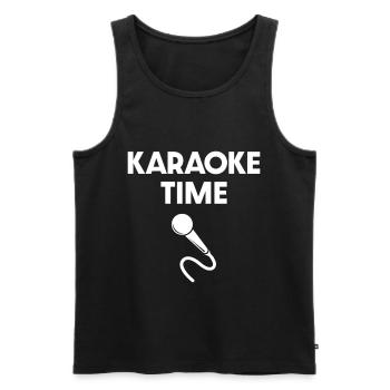 Karaoke-Zeit - Männer Premium Bio Tank Top - Schwarz - Vorne - Michal (187cm)
