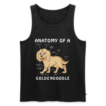 Golden Doodle Anatomical Illustration - Men's Premium Organic Tank Top - black - Front - AI Model Male 178 light (178cm)