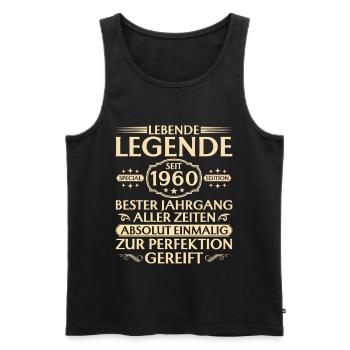 65th birthday - Living legend since 1960 - Men's Premium Organic Tank Top - black - Front - Michal (187cm)