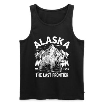 Alaska Mountain Bear Illustration - Men's Premium Organic Tank Top - black - Front - Michal (187cm)