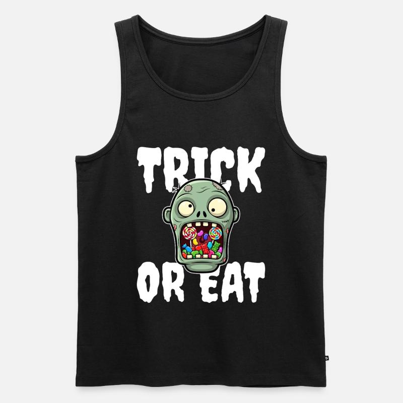 SÜSSES ODER ESSEN - ZOMBIE HALLOWEEN - Männer Premium Bio Tank Top - Schwarz
