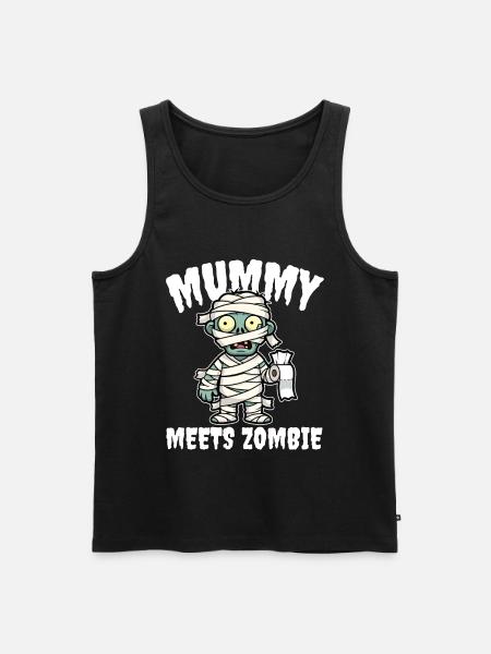 MUMMY MEETS ZOMBIE - ZOMBIE HALLOWEEN - Men's Premium Organic Tank Top - black