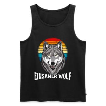 Alpha Wolf EINSAMER WOLF Kostüm Lustiges - Männer Premium Bio Tank Top - Schwarz - Vorne - AI Model Male 178 light (178cm)