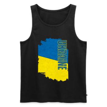 Ukrainische Flagge, Ukrainischer Stolz - Männer Premium Bio Tank Top - Schwarz - Vorne - AI Model Male 178 light (178cm)