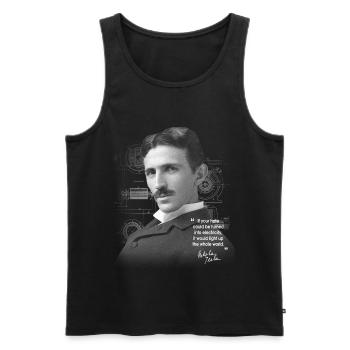 Nikola Teslà, Erfinder, Ingenieurwissenschaften, Ingenieurwissenschaften - Männer Premium Bio Tank Top - Schwarz - Vorne - AI Model Male 178 light (178cm)