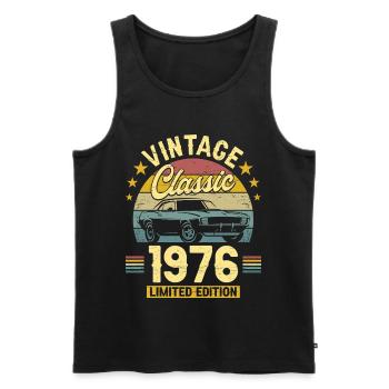 1976 Auto 50. Geburtstag Mann - Männer Premium Bio Tank Top - Schwarz - Vorne - Michal (187cm)