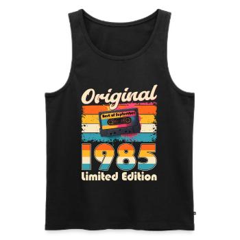 40th Birthday Cassette September Vintage 1985 - Men's Premium Organic Tank Top - black - Front - Michal (187cm)