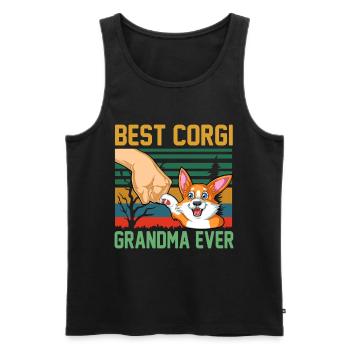 Bestes Corgi Oma aller Zeiten Muttertagsgeschenk - Männer Premium Bio Tank Top - Schwarz - Vorne - Michal (187cm)