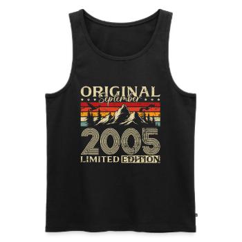20th Birthday Vintage September Vintage 2005 - Men's Premium Organic Tank Top - black - Front - Michal (187cm)